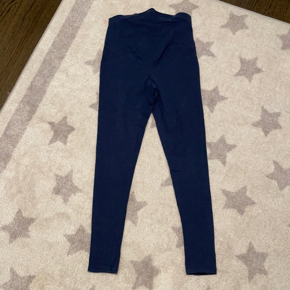 Navy blue maternity leggings